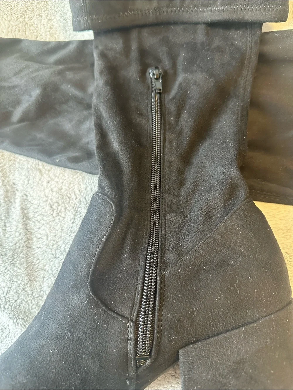 Bar III Black Suede Over-the-Knee Block Heel Boots